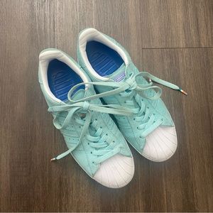 Light Blue Adidas Superstar Sneakers
